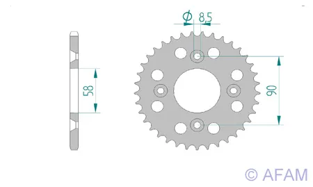 Kettenrad Teilung 420 Zähne 37 Alu-A-11113-37