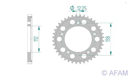 Kettenrad Teilung 525 Zähne 42 Alu-A-11613-42