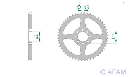 Kettenrad Teilung 420 Zähne 32 Stahl-A-12100-32