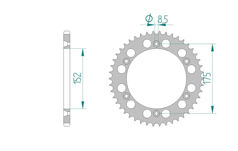 Kettenrad Teilung 520 Zähne 48 Alu-A-13508-48
