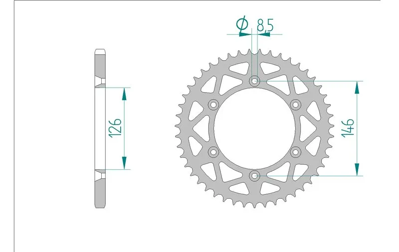 Kettenrad Teilung 520 Zähne 47 Alu-A-15203-47