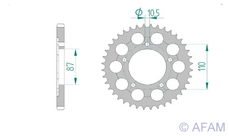Kettenrad Teilung 525 Zähne 45 Alu-A-15404-45