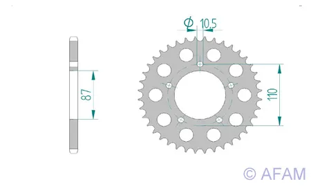 Kettenrad Teilung 520 Zähne 39 Alu-A-15405-39