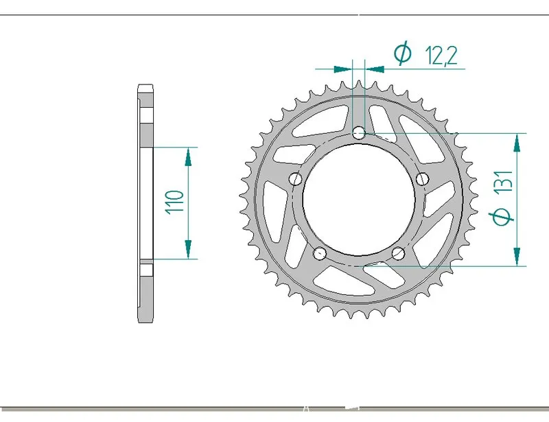 Kettenrad Teilung 520 Zähne 39 Alu gehärtet-A-165801-39