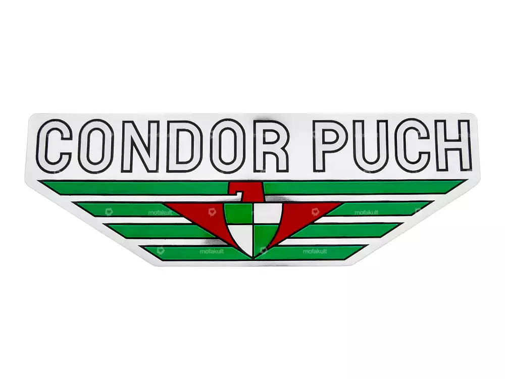 Condor Puch Aufkleber Tank Velux Chrom