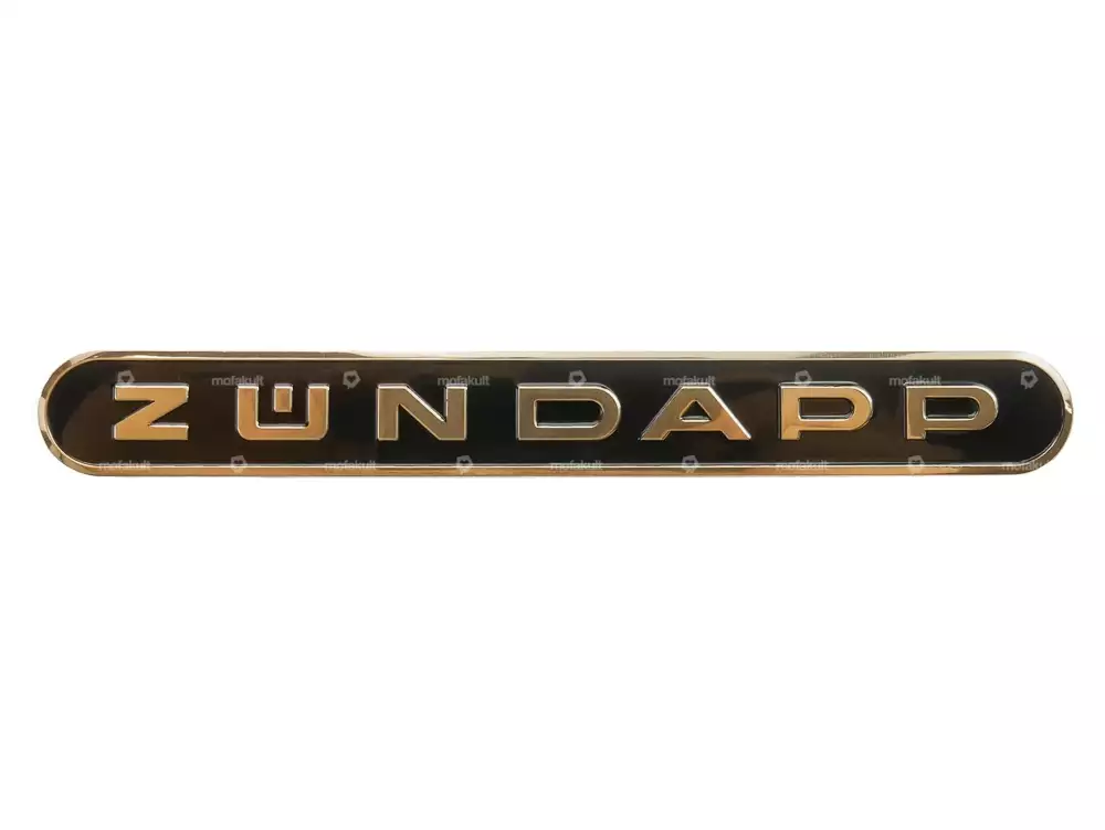 Zündapp Schriftzug gold/schwarz Alu (selbstklebend)