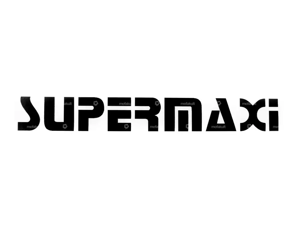 Aufkleber «SUPERMAXI» 112 x 15 mm schwarz