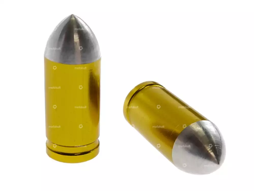 Ventilkappen Patrone Alu gold / silber