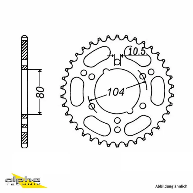 Kettenrad Stahl, 48 Zähne, Teilung 520