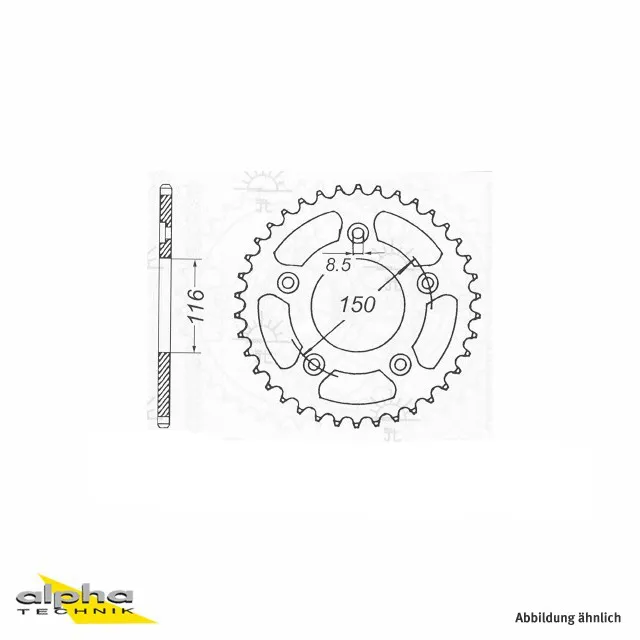 Alu Kettenrad Aprilia, Z-43
