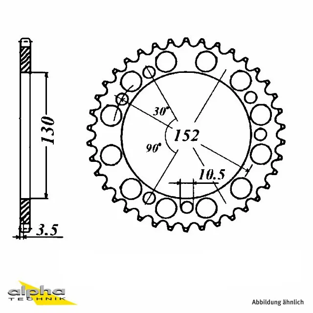 Alu Kettenrad Cagiva Z-50