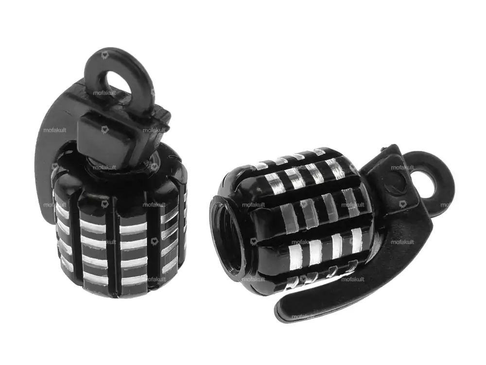 Ventilkappen Handgranate schwarz