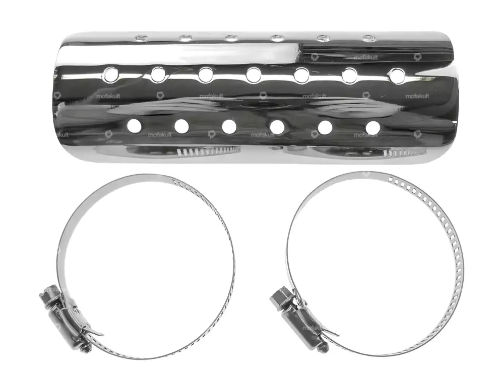 Auspuff Hitzeblech Löcher Stahl Chrom (150 mm)