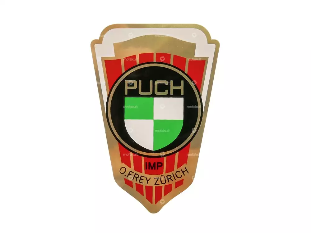 Aufkleber IMP O.Frey Zürich Wappen Puch Steuerrohr