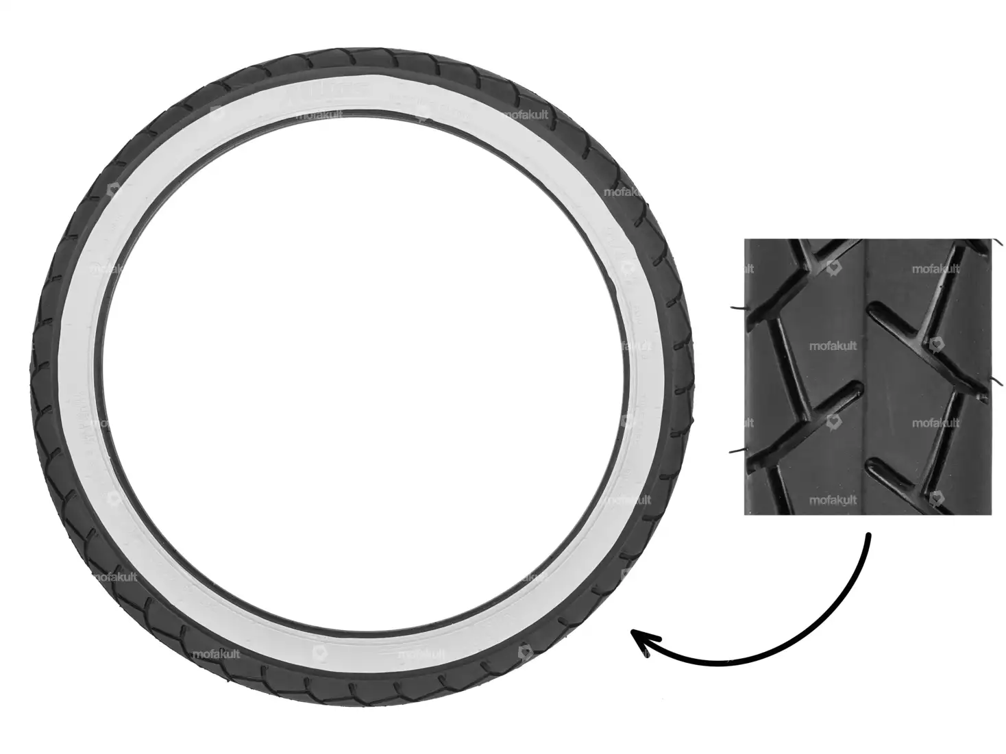 Mitas 2.75 x 17" Reifen MC11 Semi-Slick Weisswand