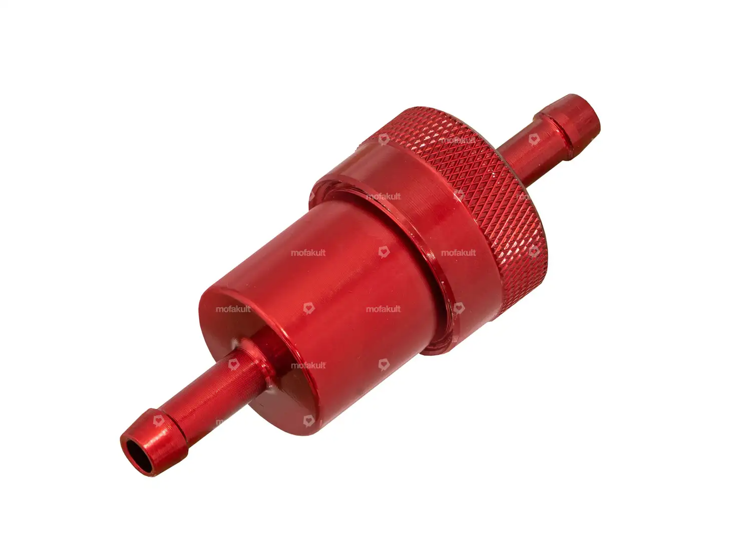 GPO Benzinfilter Anschluss 6 mm Aluminium rot (demontierbar)