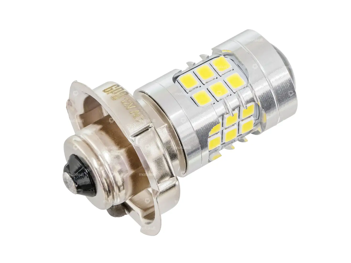 GPO LED Birne 12V (P26s) mit Kragen, weiss 1-phasig