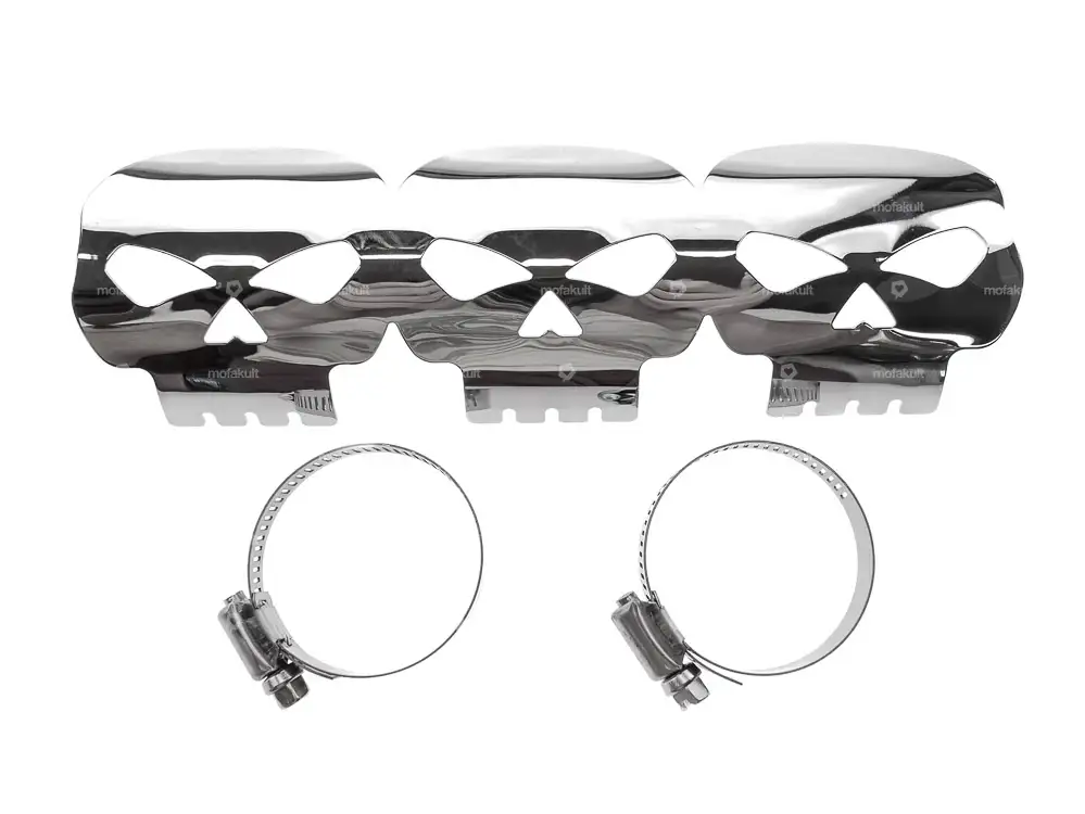 Auspuff Hitzeblech «Skull» Chrom