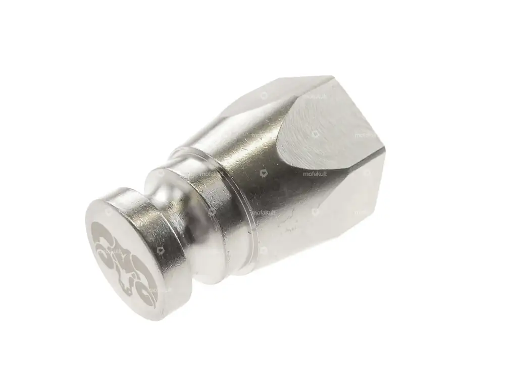 66HEROES Aufnahmezapfen M12x1 Radachse Nummernschildhalter seitlich Inox