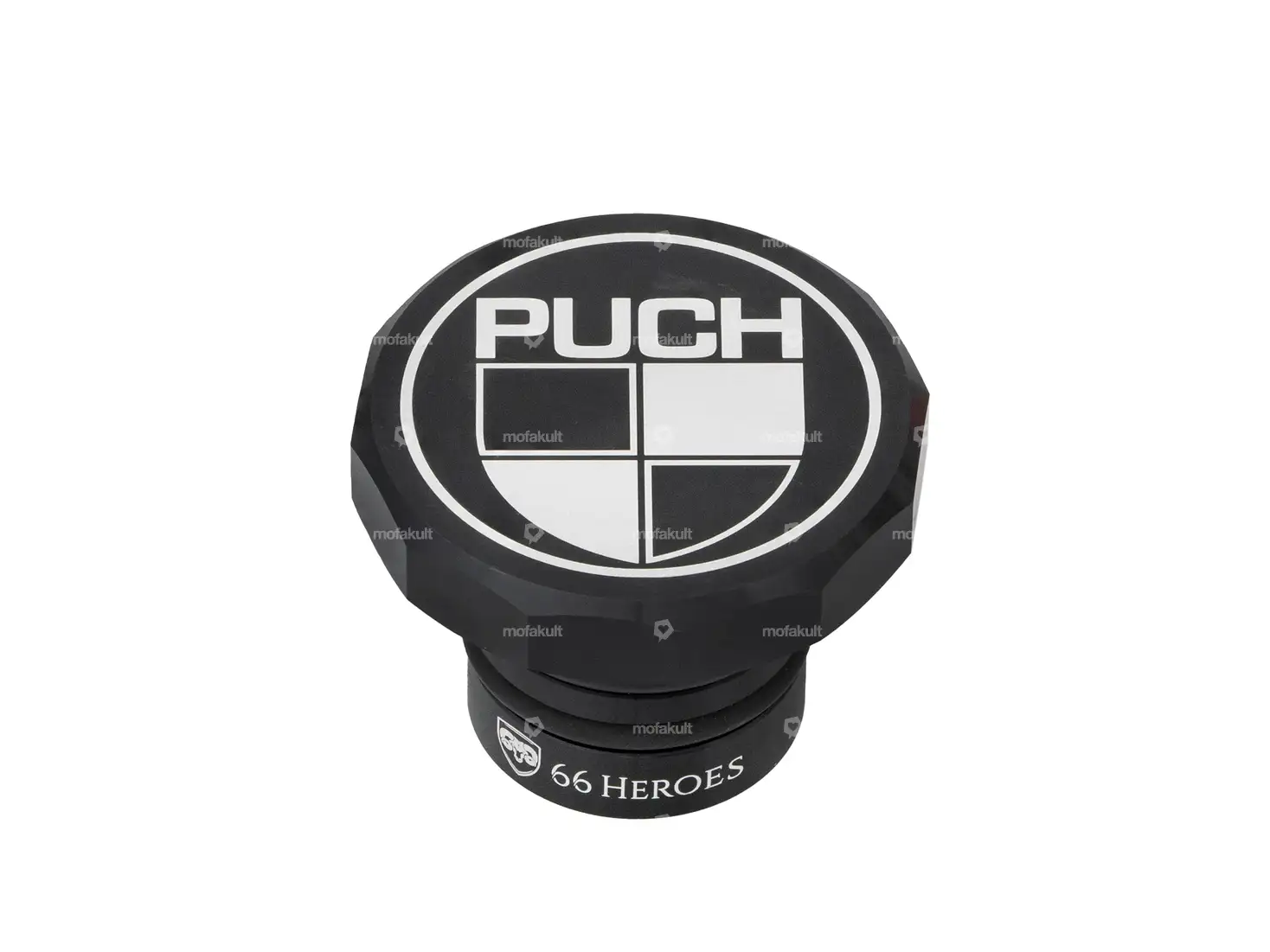 66HEROES Tankdeckel eckig «Puch» schwarz | Puch