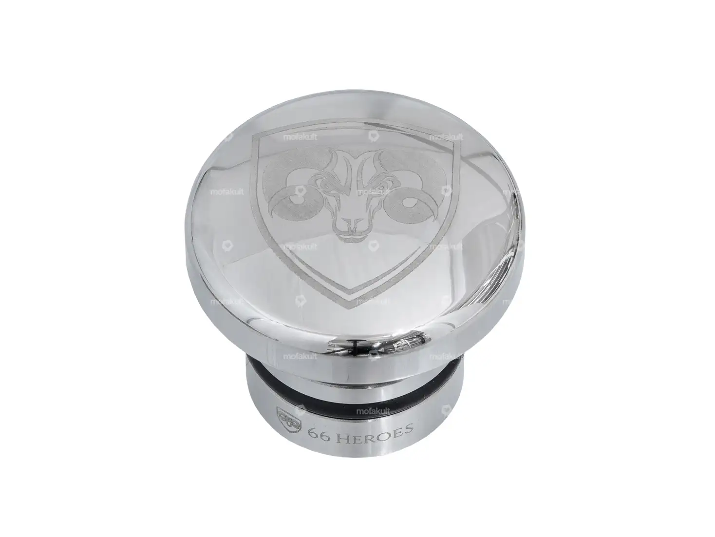 66HEROES Tankdeckel «66HEROES» rund Inox | Puch Maxi