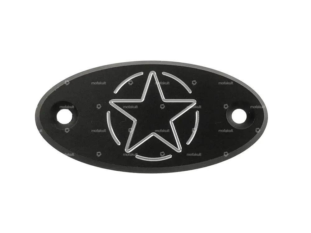 66HEROES Deckel Star CNC Alu schwarz eloxiert | Sachs 50/2, 50/3, 50/4