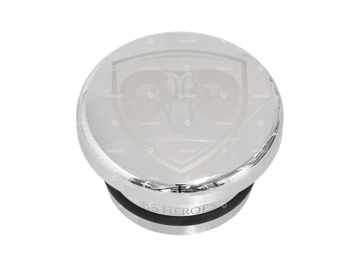 66HEROES Tankdeckel Alu «66HEROES» rund Chrom | Piaggio SI