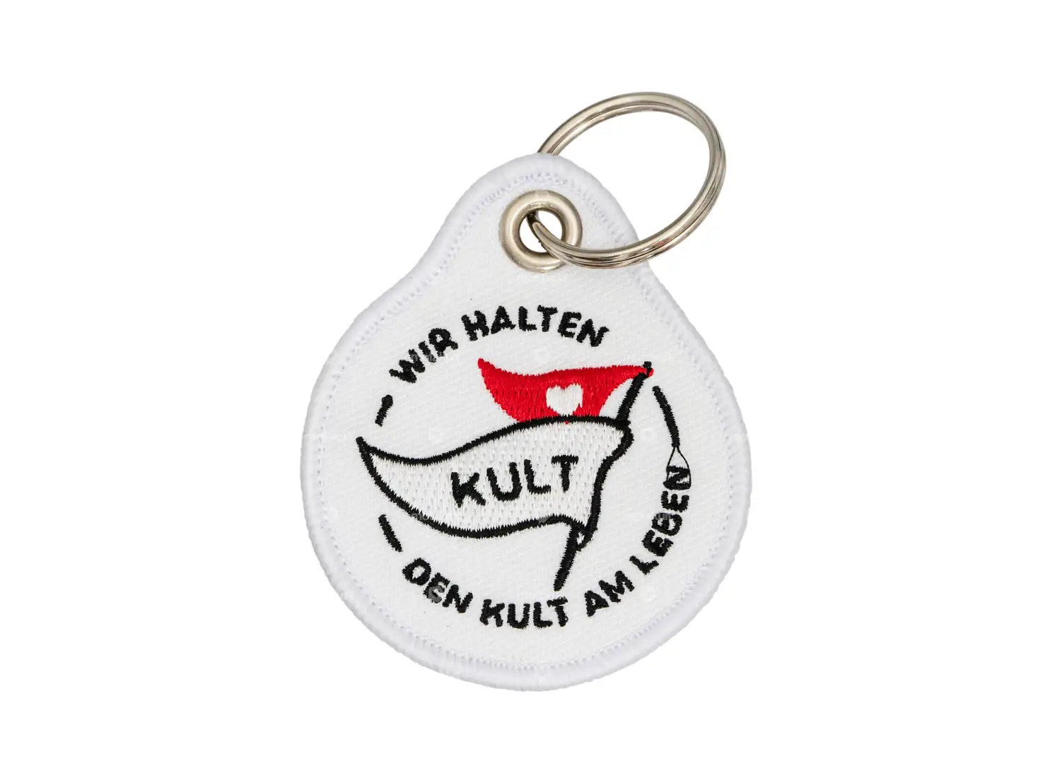 mk-Merch Schlüsselanhänger «mofakult - Wir halten den Kult am Leben» 65 x 55 mm