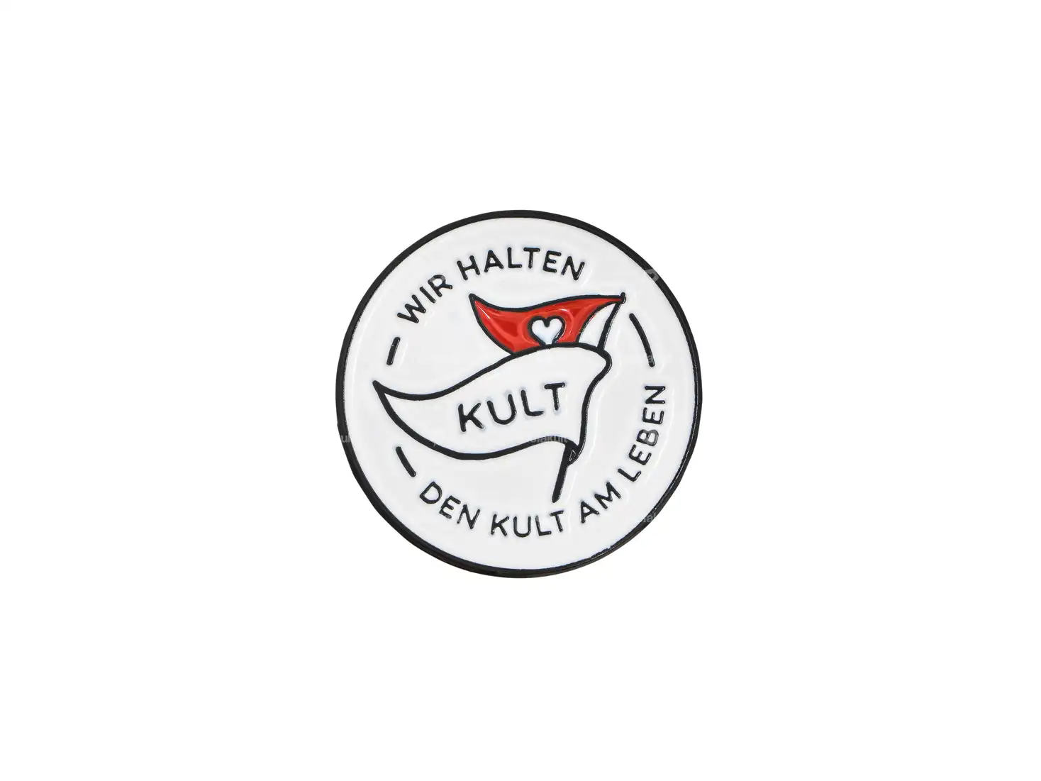 mk-Merch Pin «Wir halten den Kult am Leben» Ø 20 mm