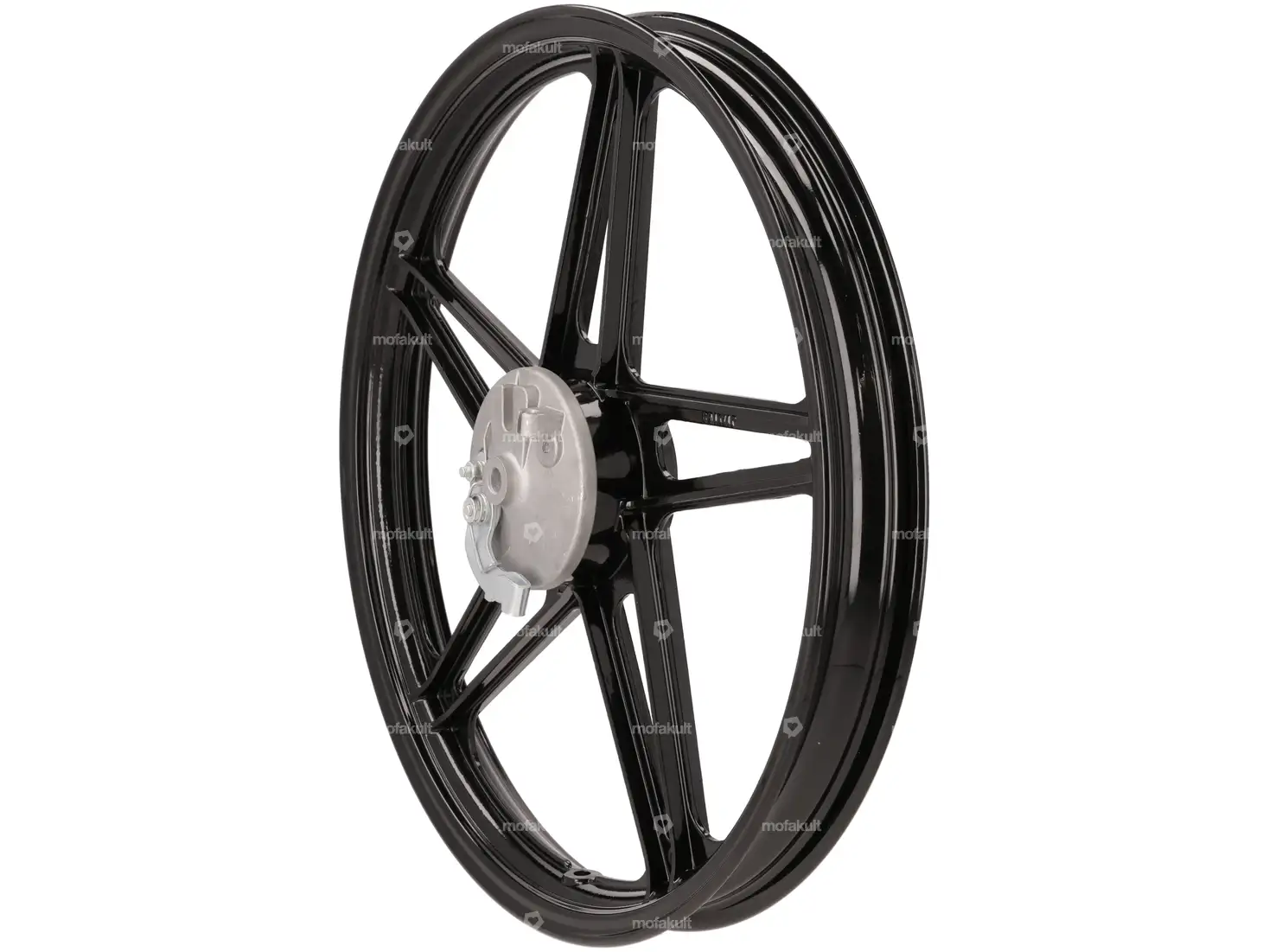 17" Vorderrad Guss schwarz mit Bremsankerplatte