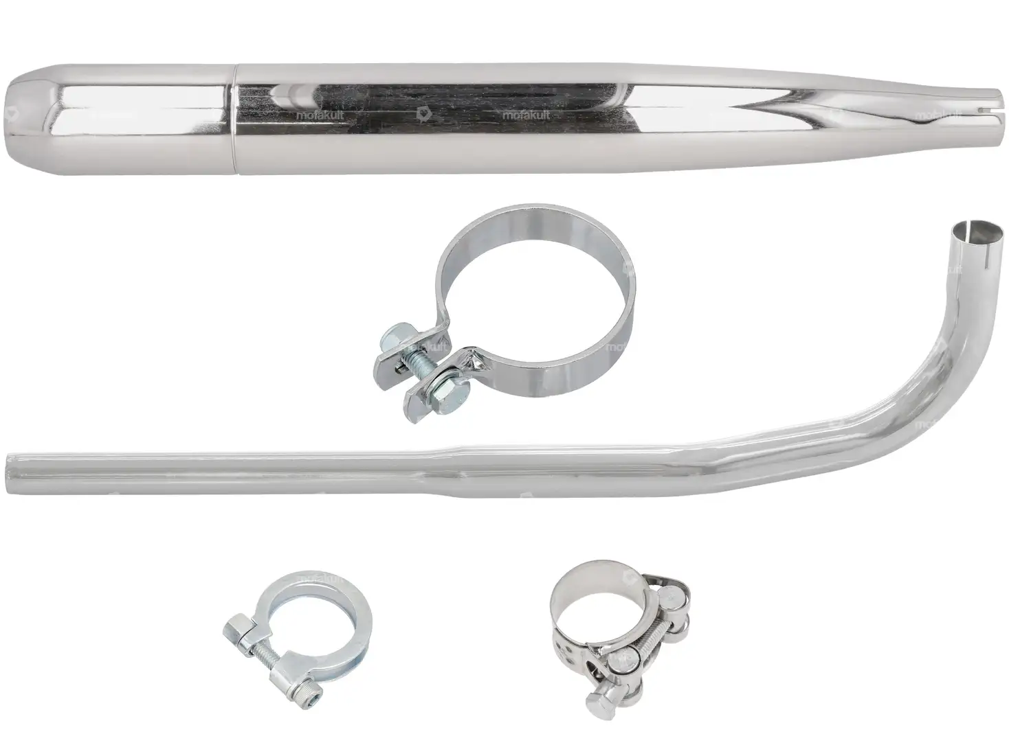 GPO Auspuff-Set Zigarre Ø 28 / 60 mm Chrom | Sachs 503 2AL, 2BL