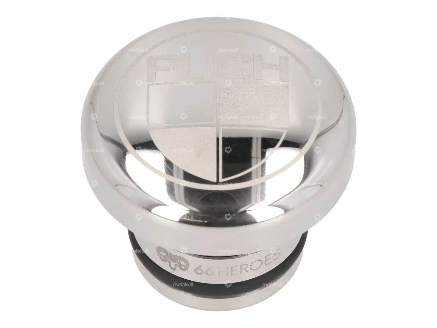 66HEROES Tankdeckel rund «Puch» Inox | Puch