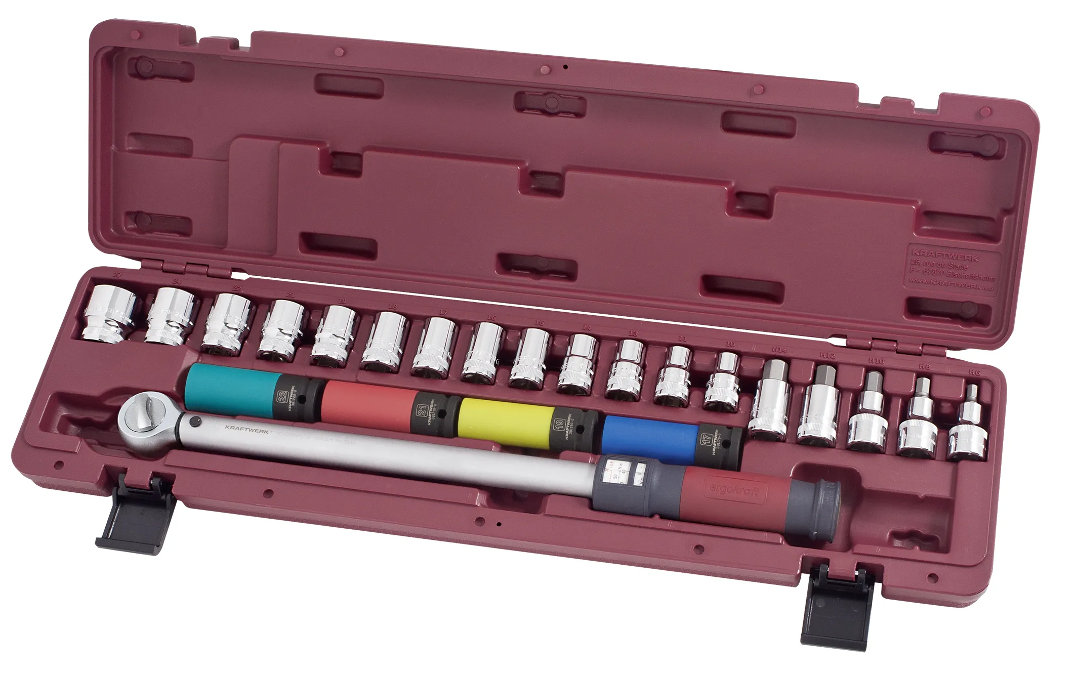 Drehmomentschlüssel-Satz 1/2 Zoll 40-200Nm 23-teilig, Kraftwerk 3235K3-113065681
