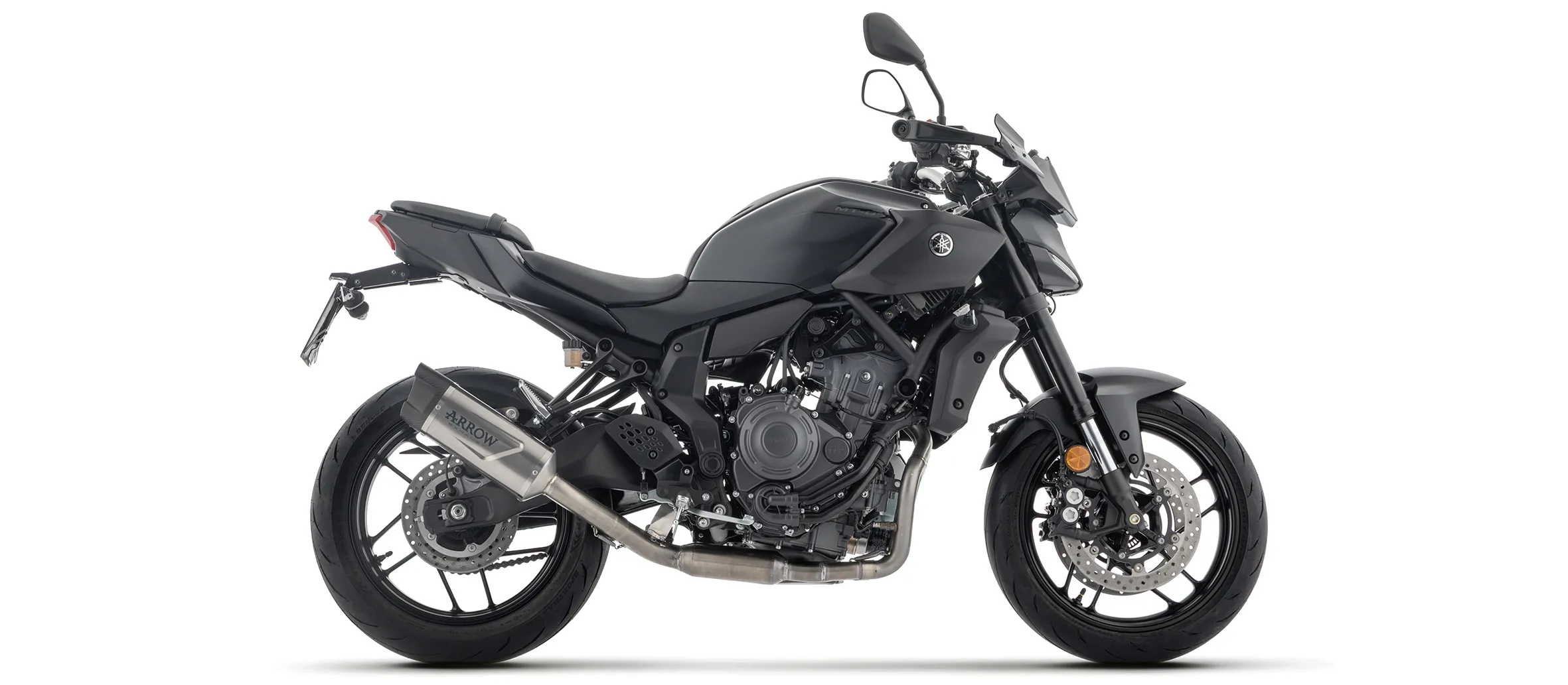ARROW Auspuff INDY RACE EVO DARK für Yamaha MT07, Typ RM48, RM49, RM50, RM51, RM53, RM54, 2025-, schwarz