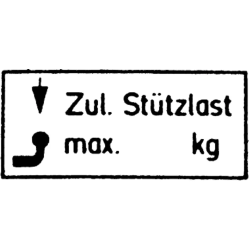 Stützlastschild Anhänger 50KG 65X30MM