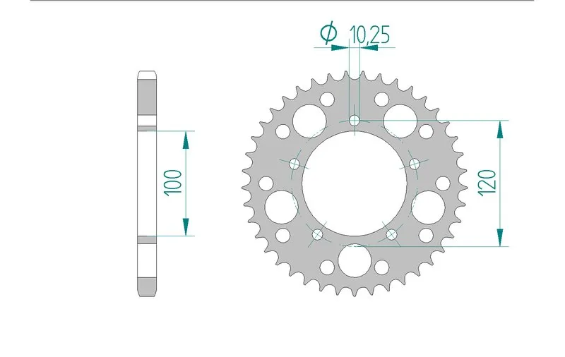 Kettenrad Teilung 525 Zähne 41 Alu-A-36800-41