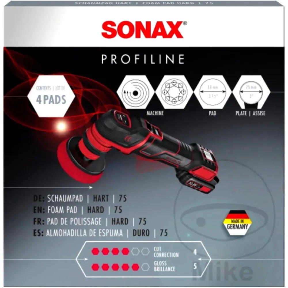Schaumpad HART 75 mm 4 Stück Sonax