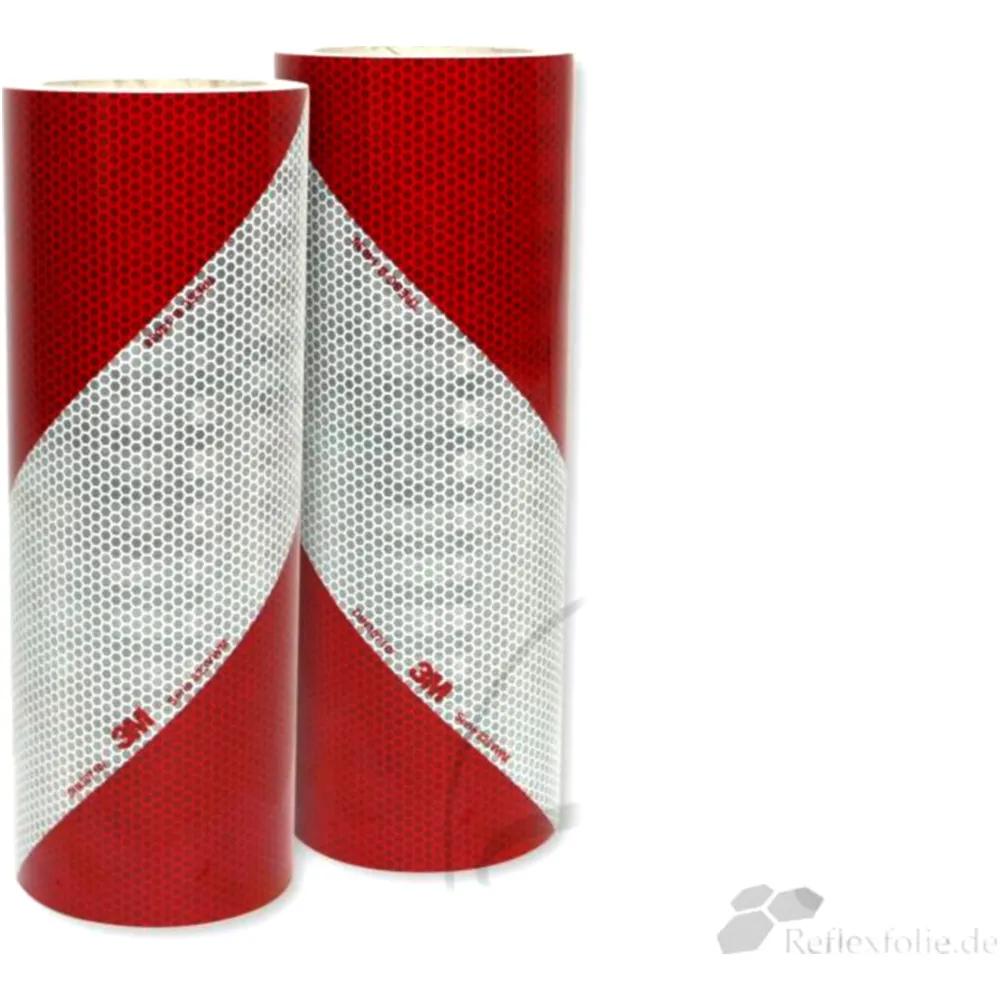 Reflektierende Warnmarkierung 140MMX9M ROL links + rechts WEISEND rot Weiß