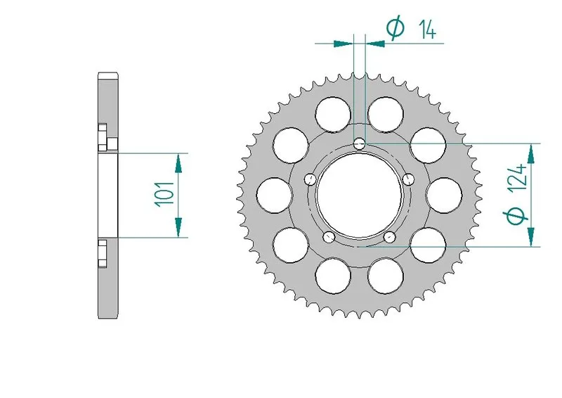 Kettenrad Teilung 525 Zähne 40 Alu-A-72801-40