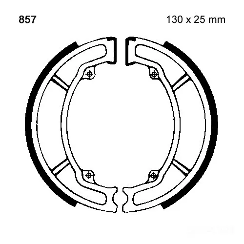 Bremsbacken hinten EBC 857 ohne Federn-204020519