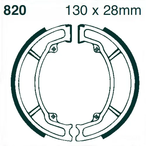 Bremsbacken hinten EBC 820 ohne Federn-204020517