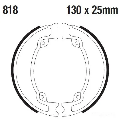 Bremsbacken hinten EBC 818 ohne Federn-204020515
