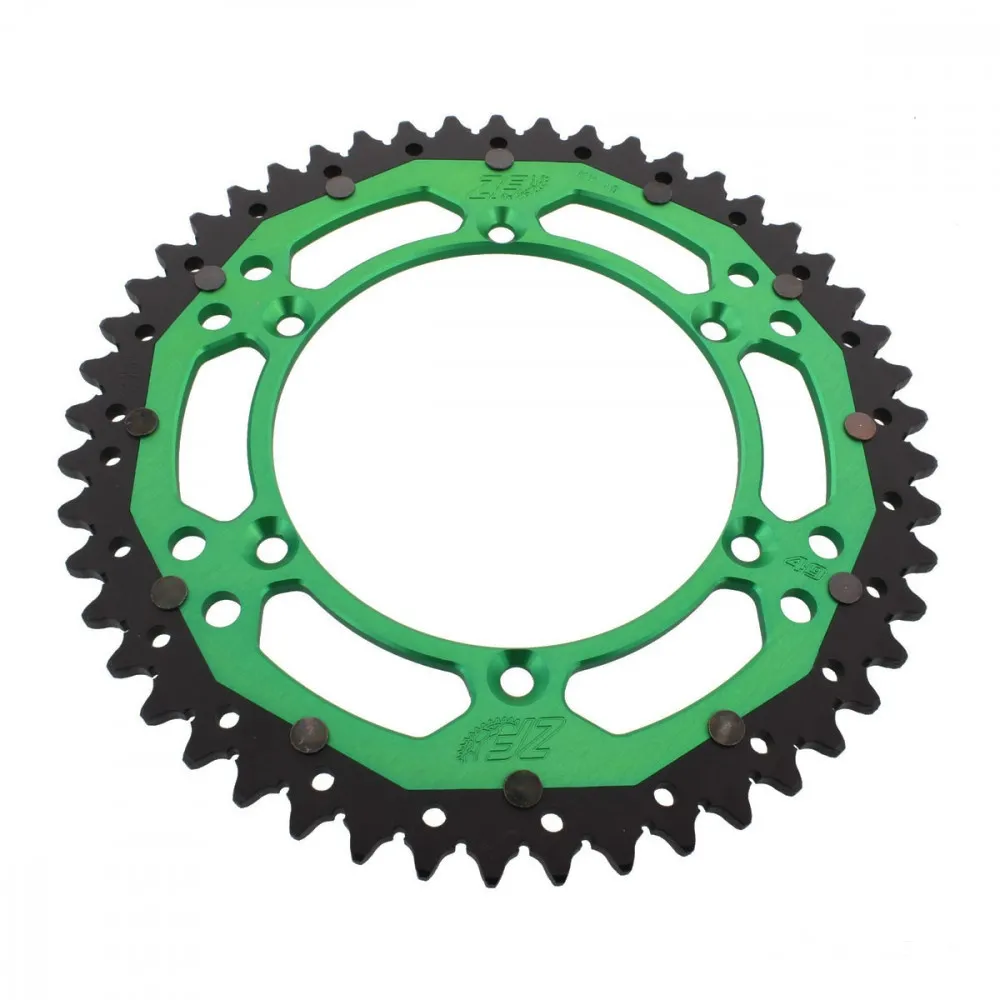 Kettenrad Teilung 520 Zähne 49 Alu-Dual grün ZF ZFD-460-49-GRN-104071083
