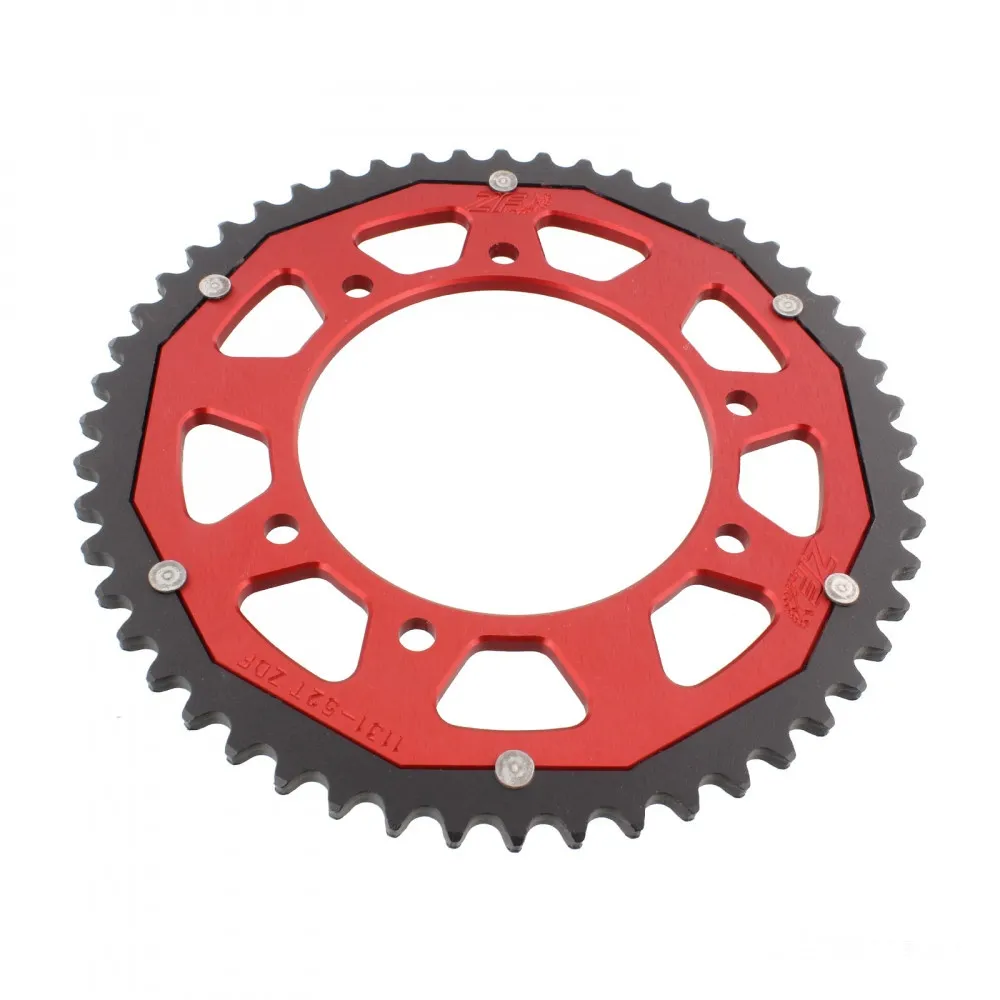 Kettenrad Teilung 420 Zähne 52 Alu-Dual rot ZF ZFD-1131-52-RED-104071005