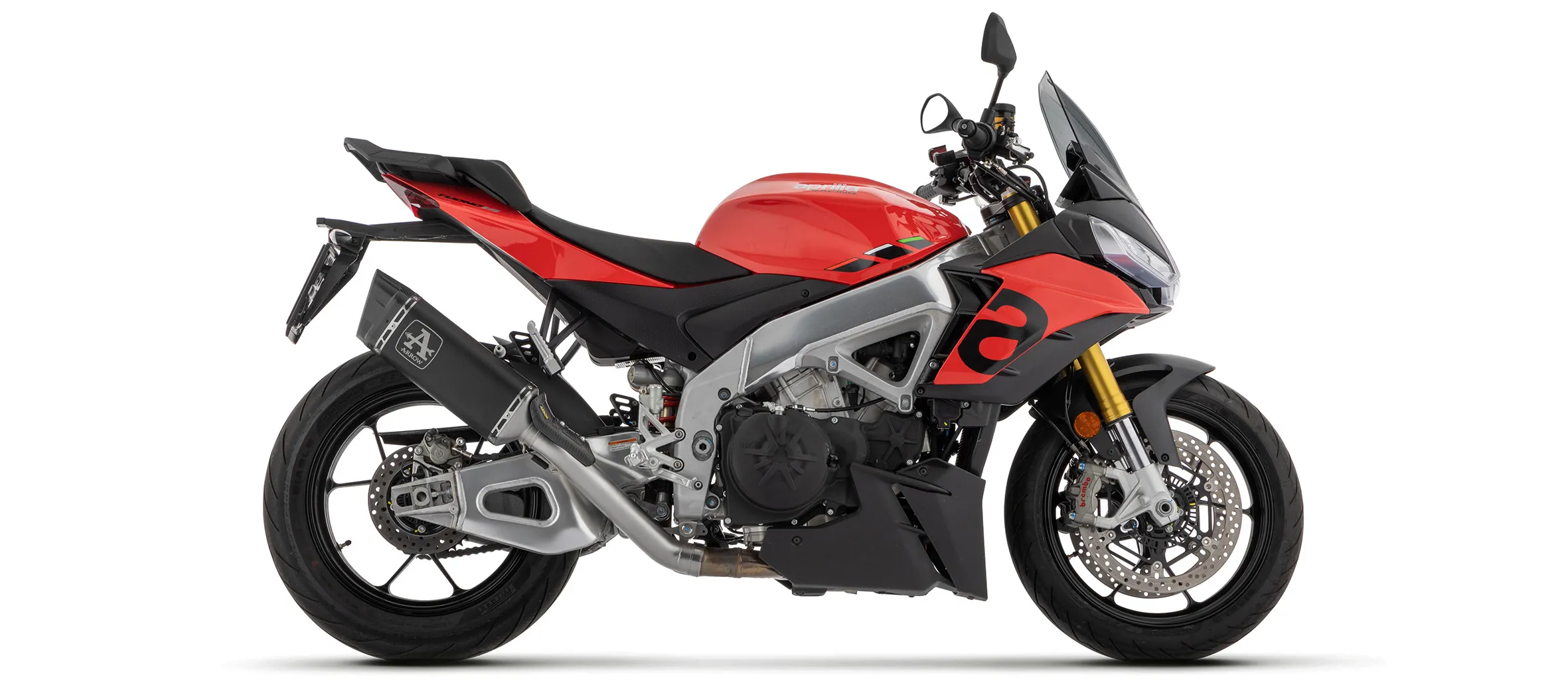 ARROW Racing-Auspuff PISTA DARK mit Titan Zwischenrohr für Aprilia RSV4 1100 Factory 2021-, Tuono V4 2025-