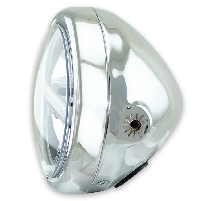 LED-Scheinwerfer Horizon 5-3/4 | chrom M8 seitlich | Glas Ø=143mm | E-geprüft