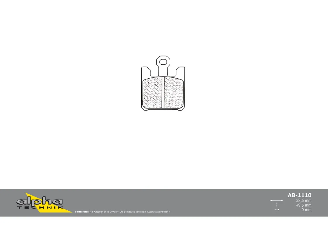 ALPHA TECHNIK Bremsbelag Racing ohne ABE für ZX10R Ninja ZXT00C Mulhacen 660 MH VZ1600 Intruder M16