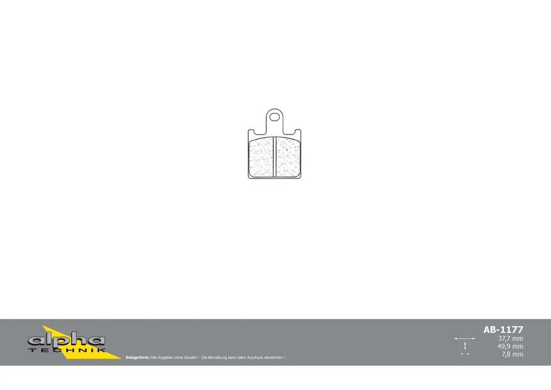 ALPHA TECHNIK Bremsbelag Racing ohne ABE für Z1000 ZRT00B GSX1300 B-King WVCR