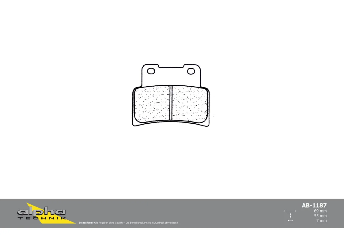 ALPHA TECHNIK Bremsbelag Racing ohne ABE für Mana 850 RC MT125 RE11