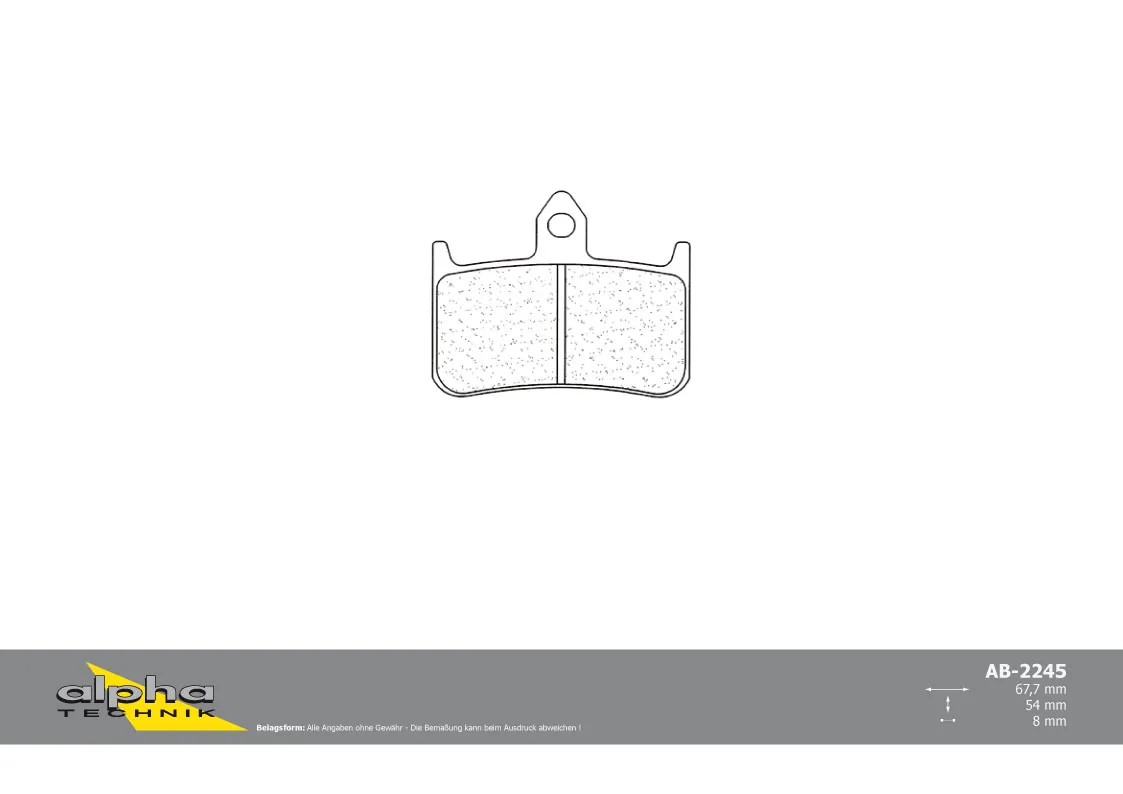 ALPHA TECHNIK Bremsbelag Racing ohne ABE für NSR250R MC28